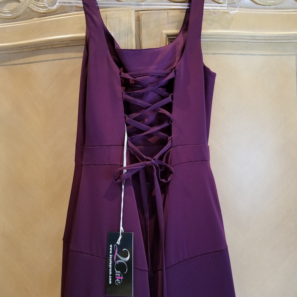 2Cute Long Prom Dress Purple US 4 NWT - Picture 3 of 8